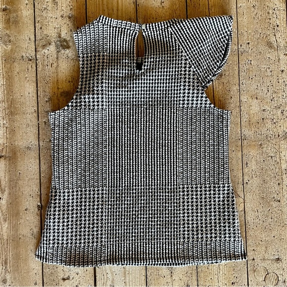 Anthropologie Dolan Callan Ruffle Houndstooth Sleeveless Top Small - Picture 3 of 7